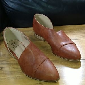 Beast Fashion D'Orsay Brown Slip On Flats